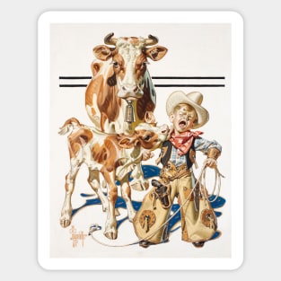 Little Cowboy 1938, Joseph Christian Leyendecker Sticker